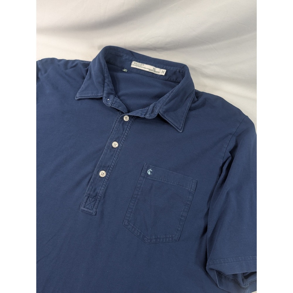 Criquet Polo Shirt Men's XL Navy Blue Short Sleeve Collared
